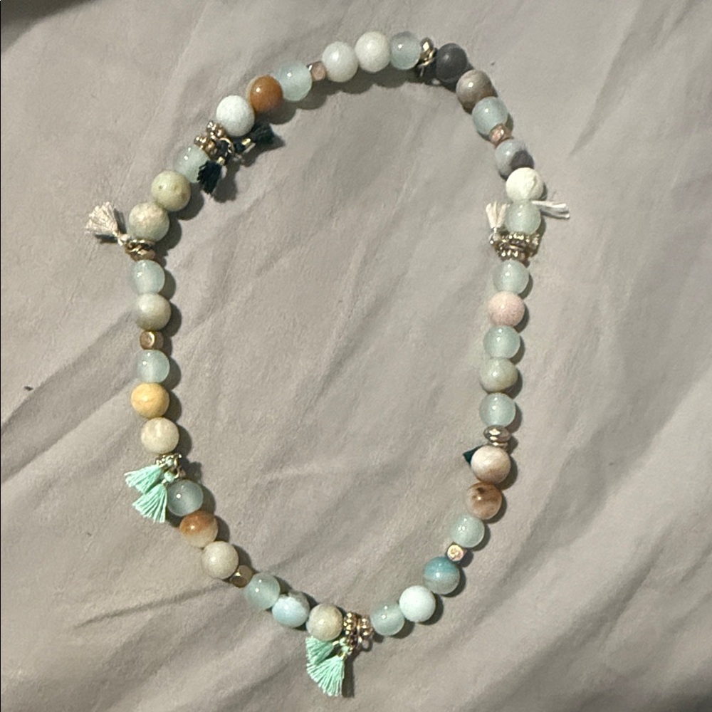 Elegant Beaded Necklace with Tassels